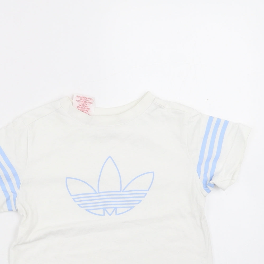 adidas Boys White   Basic T-Shirt Size 3-4 Years