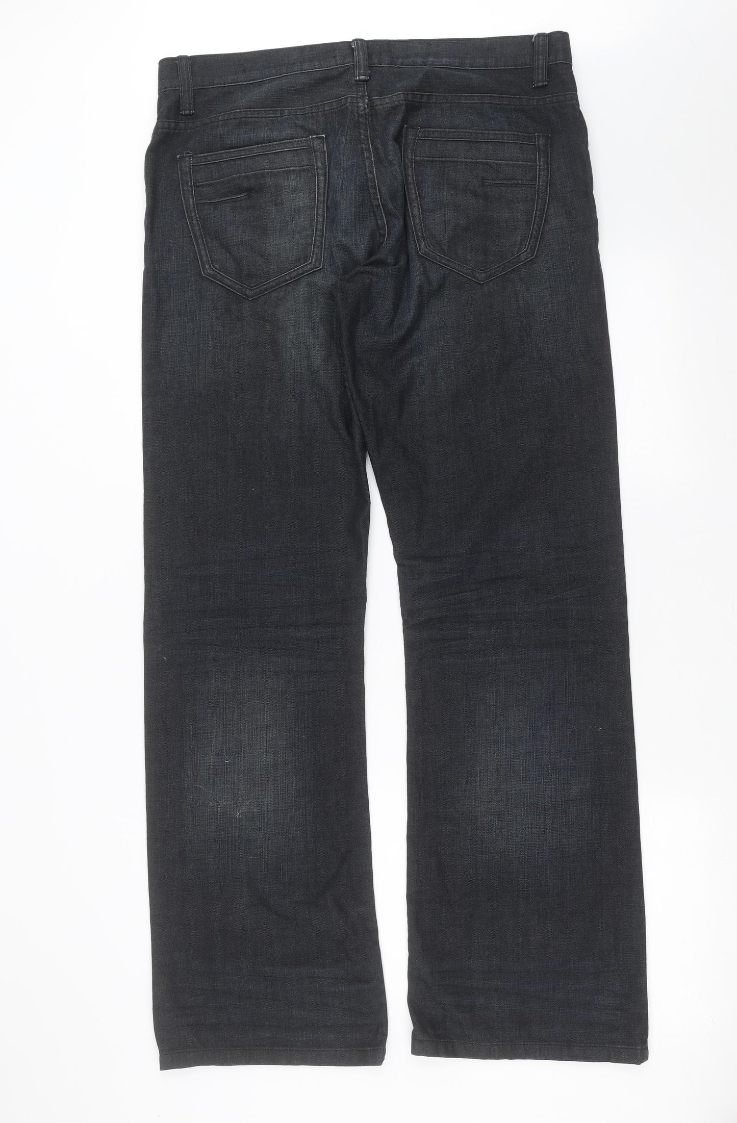 Marks and Spencer Mens Black  Denim Bootcut Jeans Size 36 in L33 in