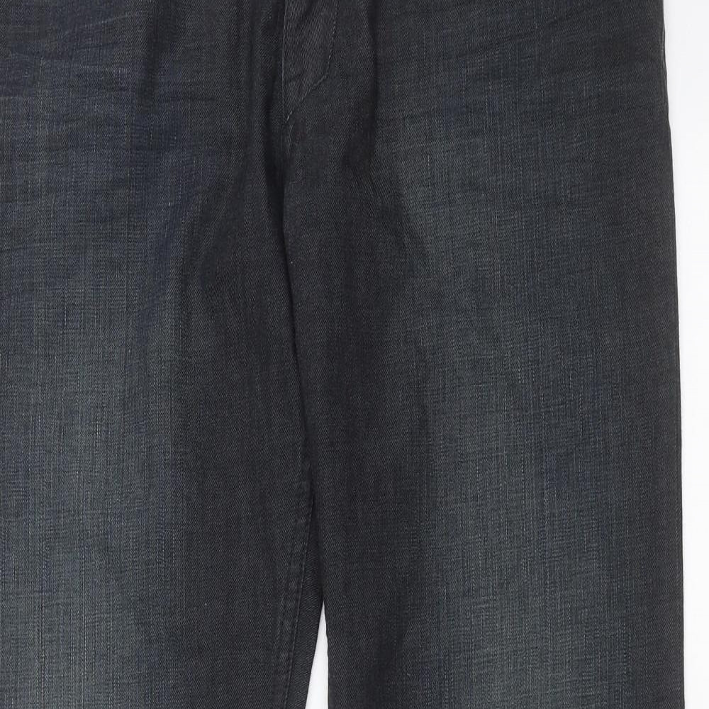Marks and Spencer Mens Black  Denim Bootcut Jeans Size 36 in L33 in