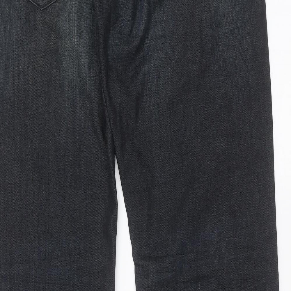 Marks and Spencer Mens Black  Denim Bootcut Jeans Size 36 in L33 in