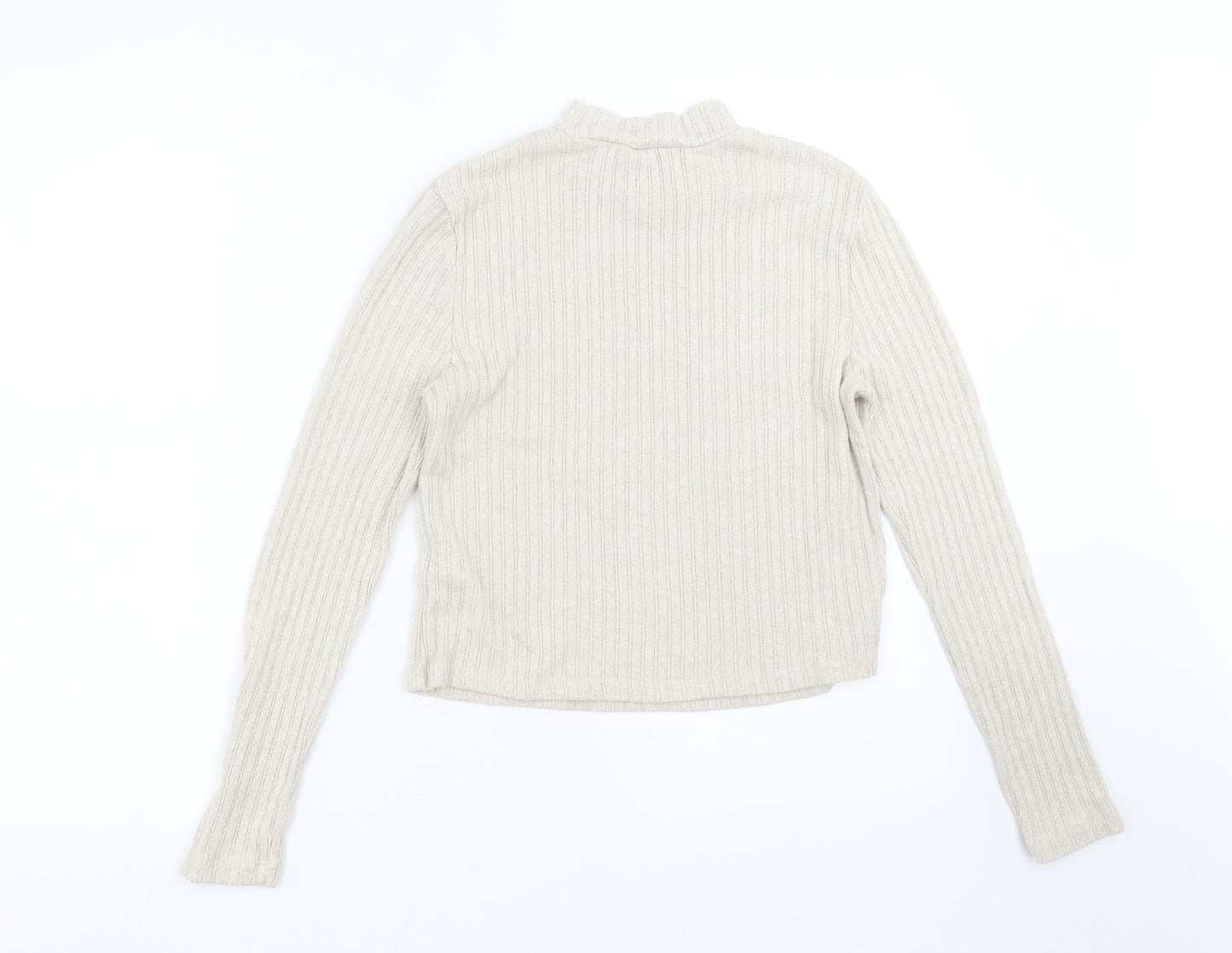 Miss Selfridge Womens Beige Striped  Pullover Jumper Size 12