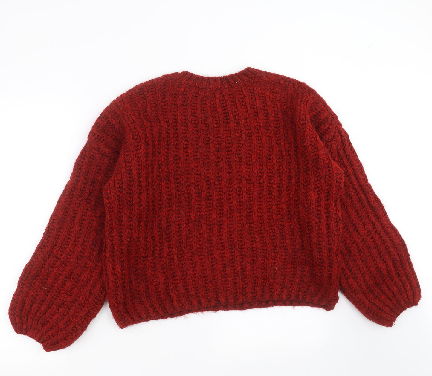 New Look Womens Red  Knit Pullover Jumper Size M