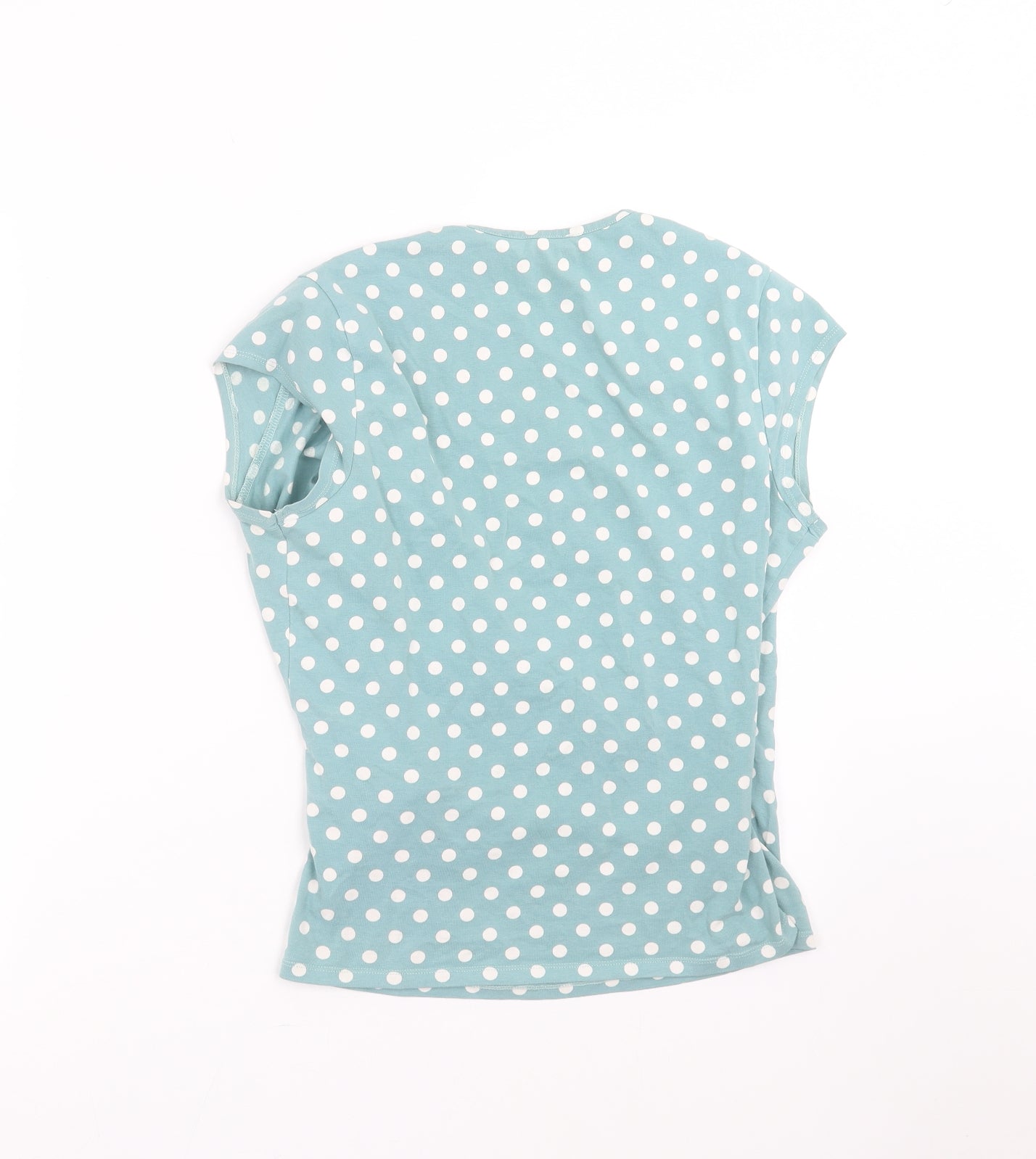 Laura Ashley Womens Green Polka Dot  Basic T-Shirt Size 12