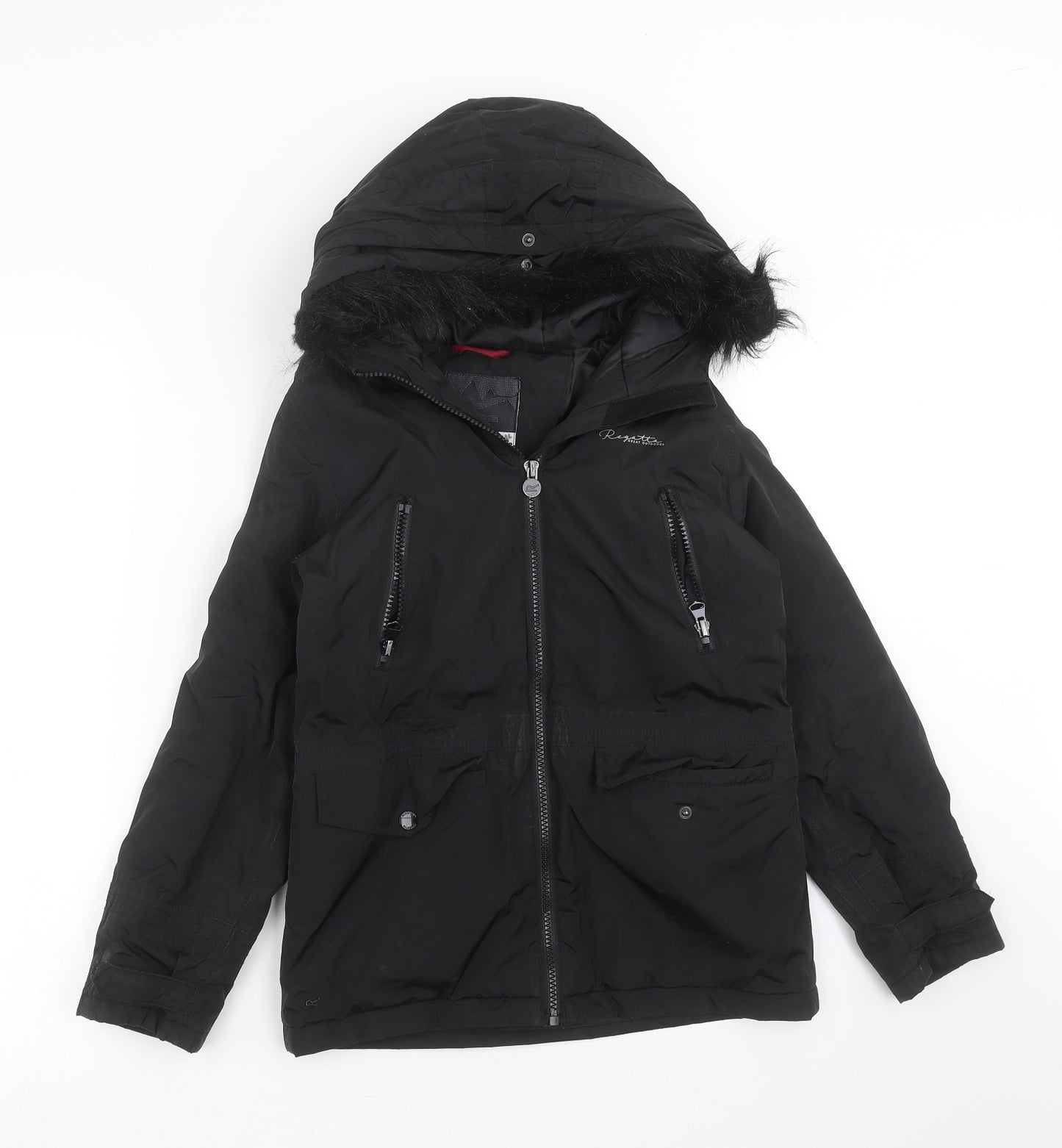 Regatta Girls Black   Parka Coat Size 9-10 Years