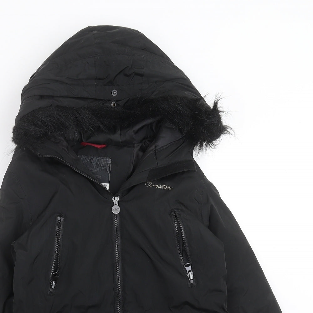 Regatta Girls Black   Parka Coat Size 9-10 Years