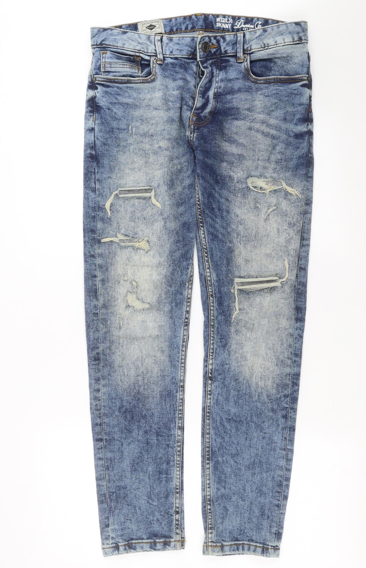 Primark Mens Blue  Denim Skinny Jeans Size 32 in L29 in