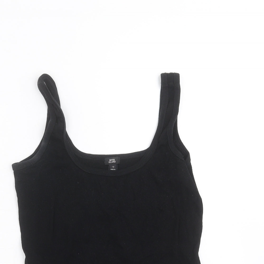 River Island Womens Black   Basic Tank Size 12