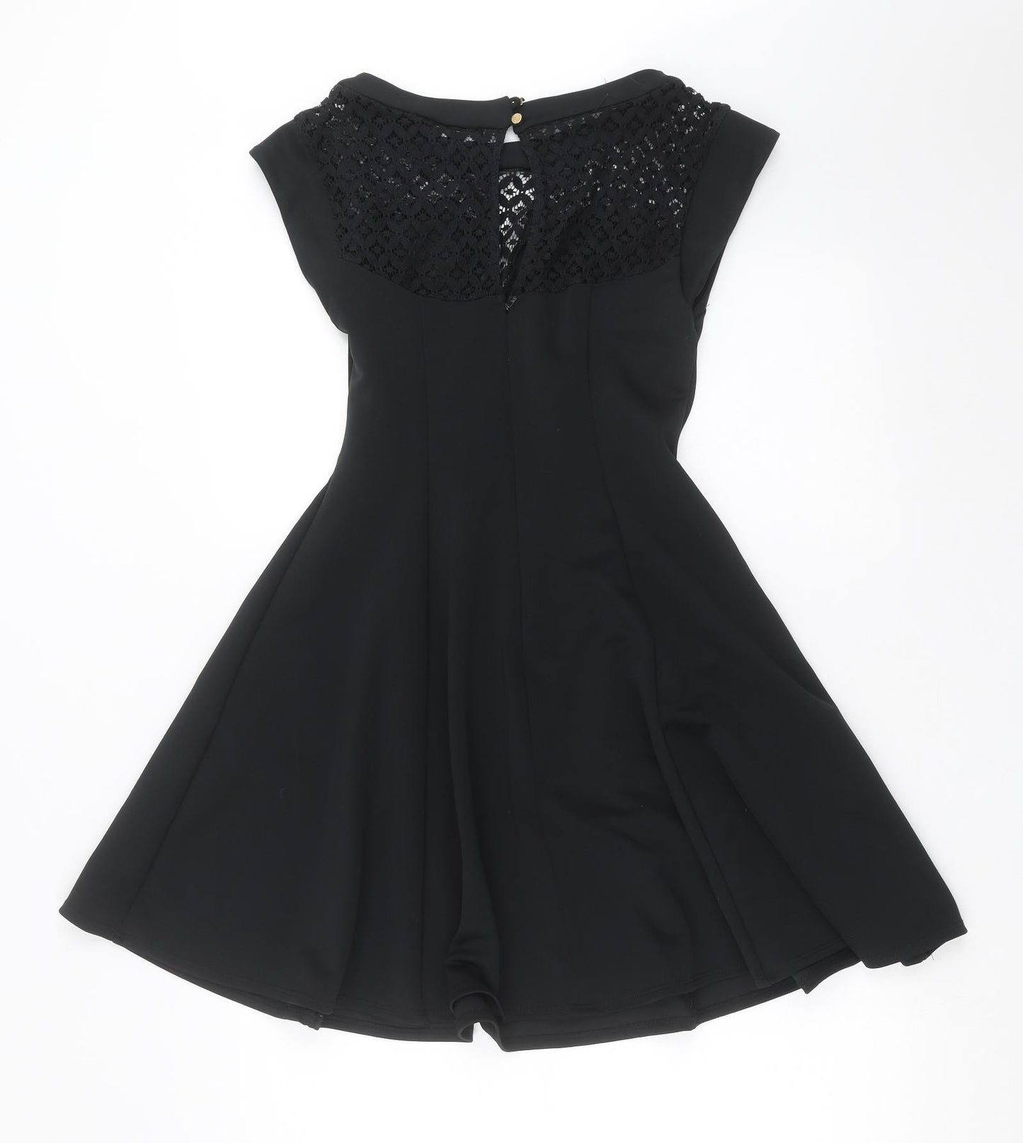 New Look Womens Black   Fit & Flare  Size 12  - crochet detail