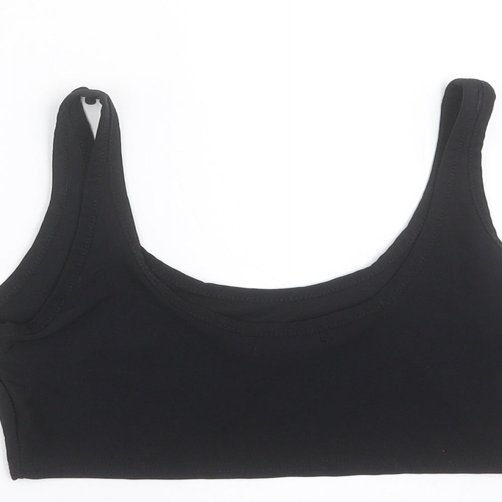 PRETTYLITTLETHING Womens Black   Cropped Tank Size 10  - bra top