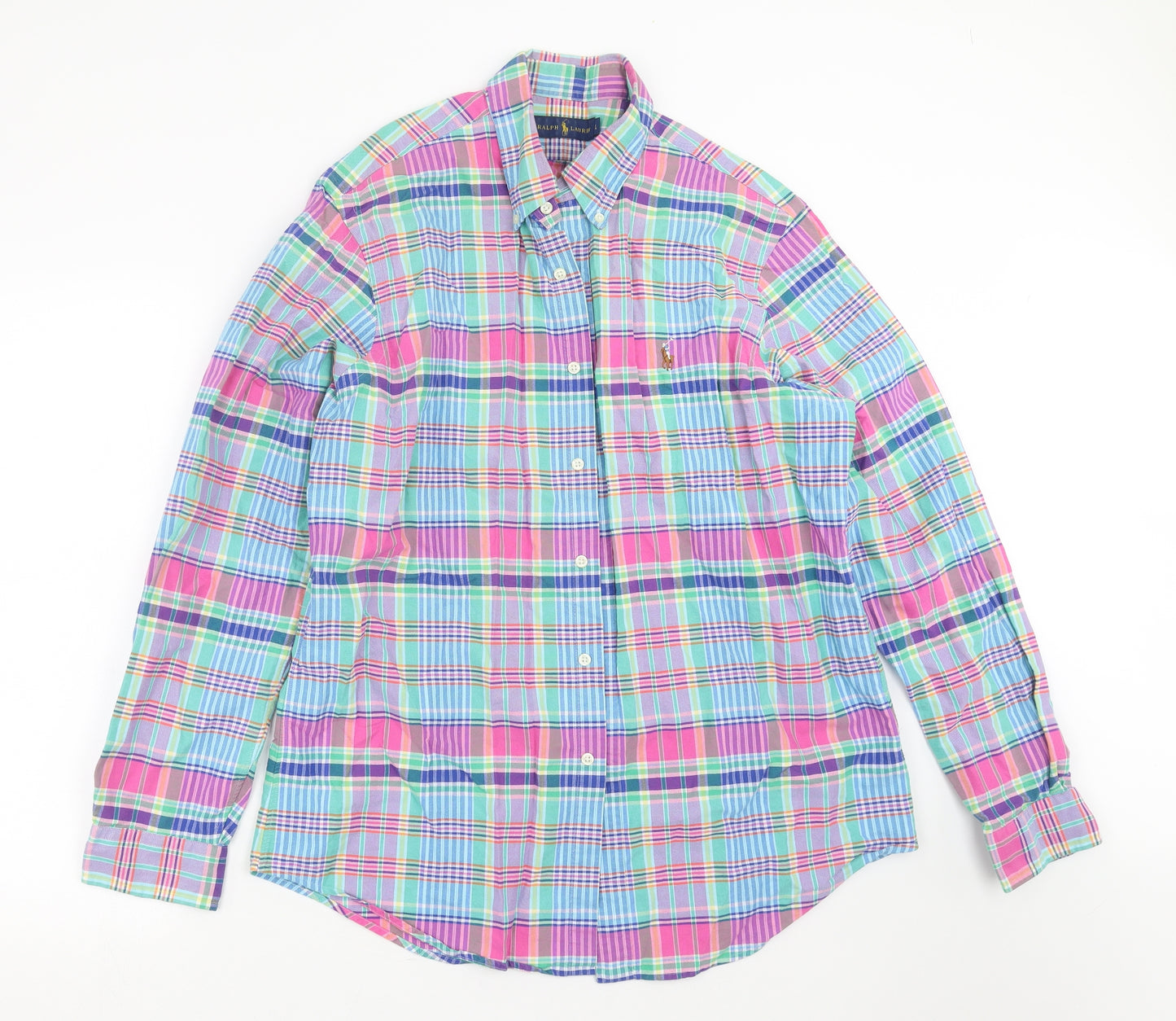 Ralph Lauren Mens Multicoloured Plaid   Button-Up Size L