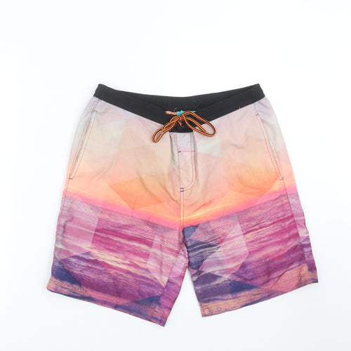 Cedar Wood State Mens Multicoloured   Bermuda Shorts Size M - Tropical print