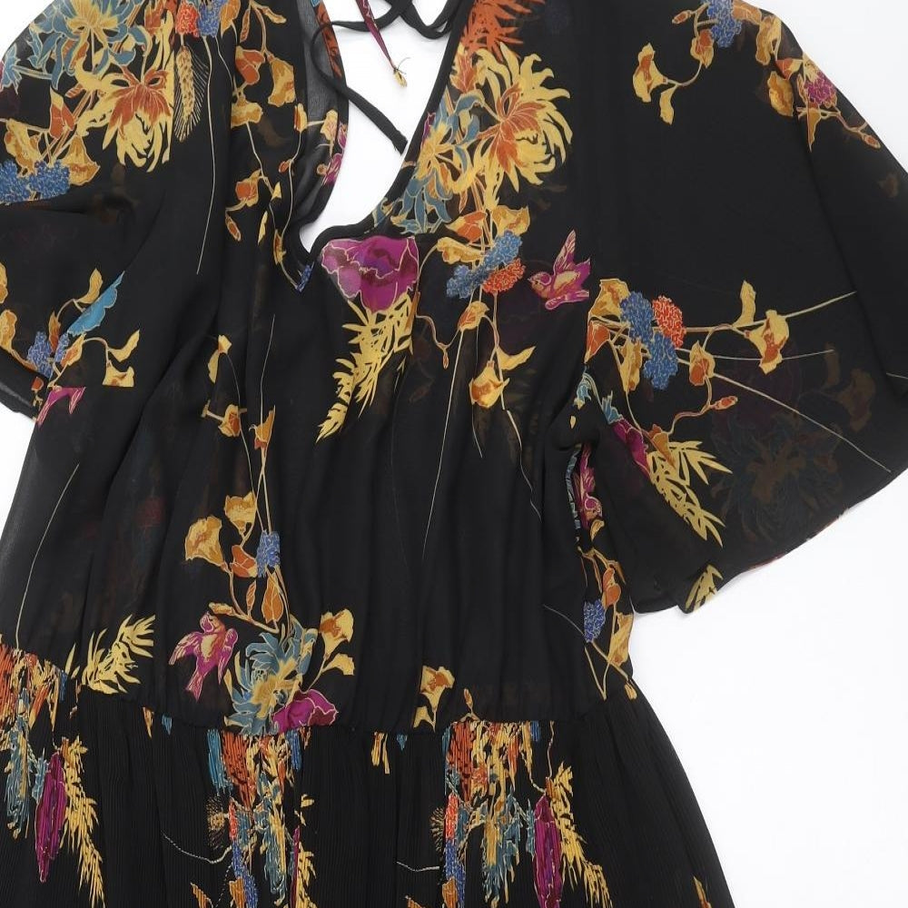 George Womens Black Floral  Sheath  Size 16  - sheer