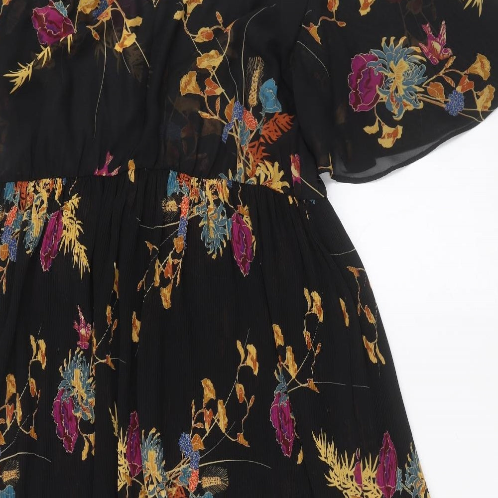 George Womens Black Floral  Sheath  Size 16  - sheer