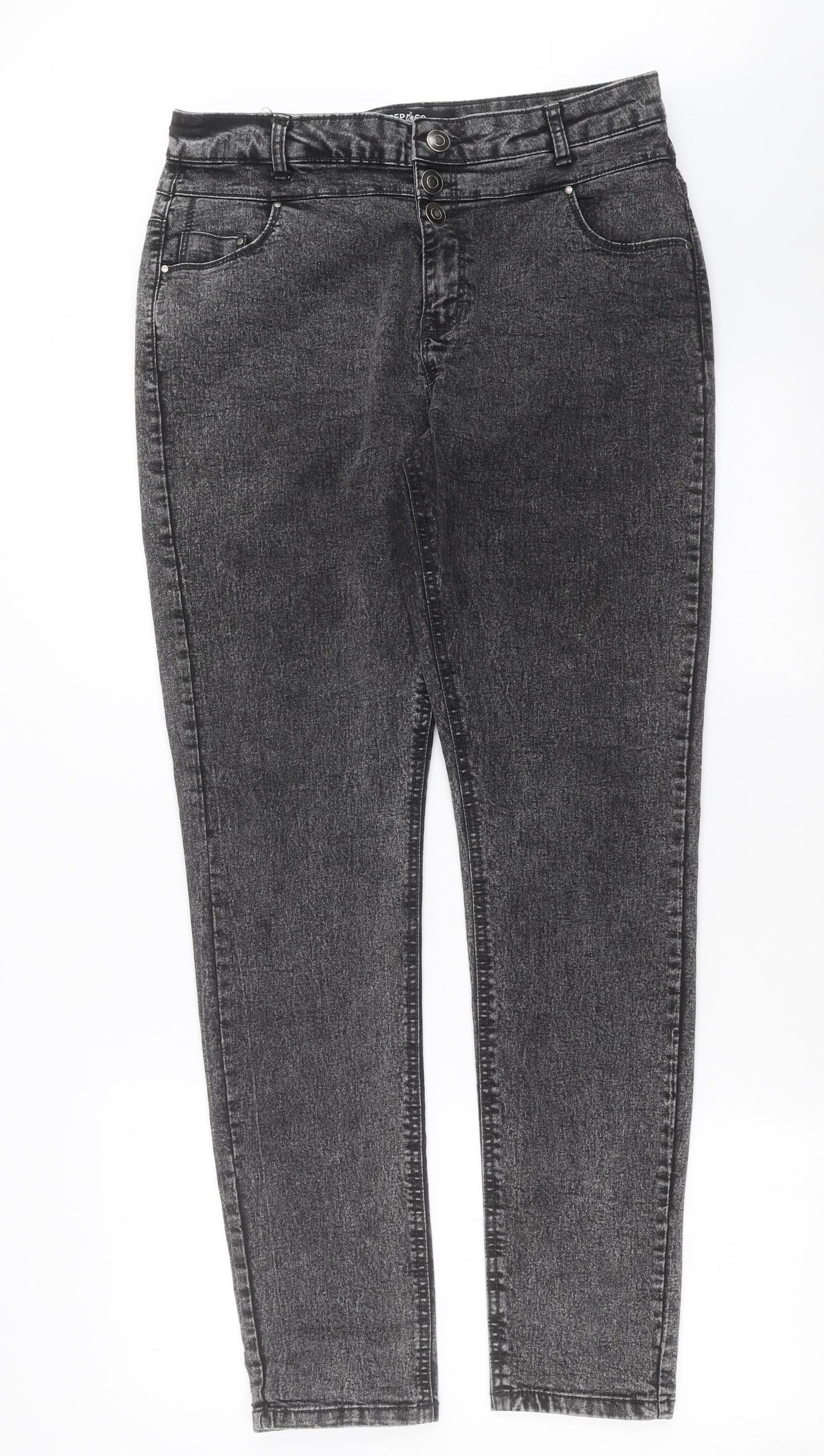 Pep&Co Womens Grey  Denim Skinny Jeans Size 14 L31 in