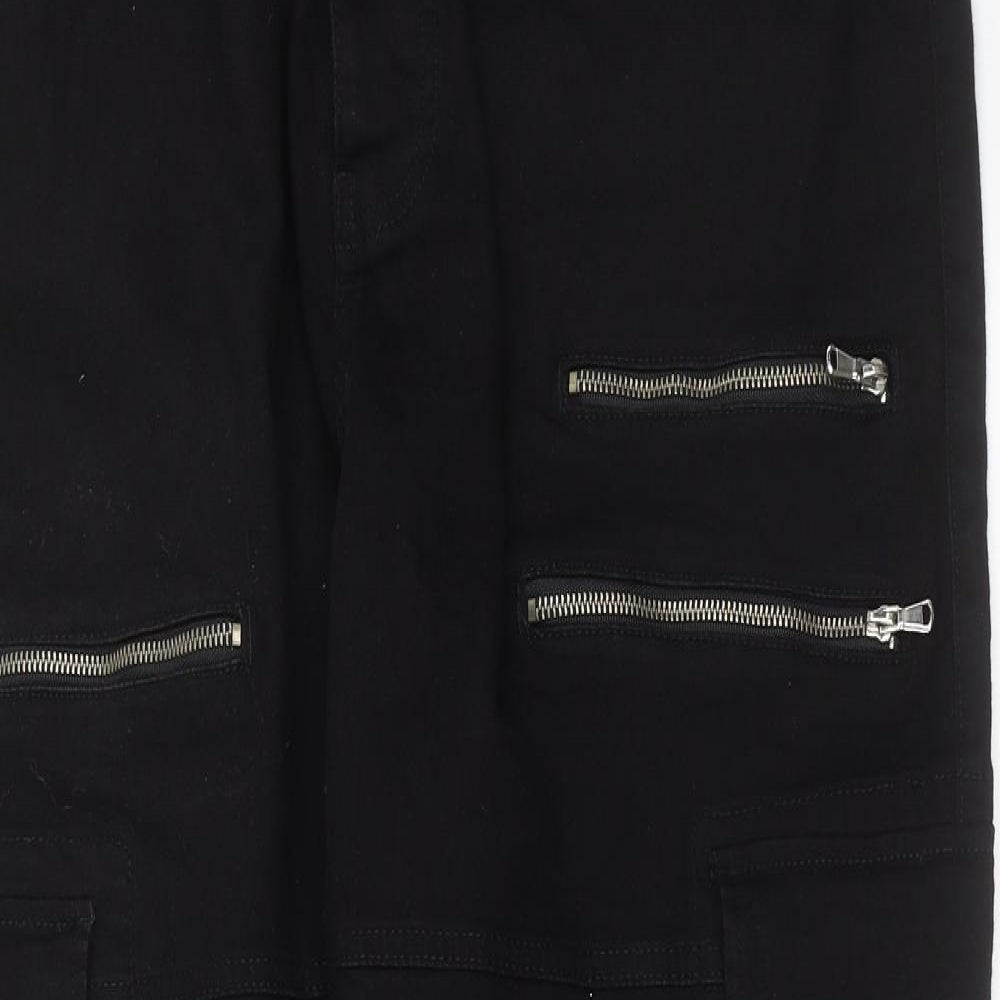 Boohoo MAN Mens Black  Denim Straight Jeans Size 44 in L31 in - Cargo Style