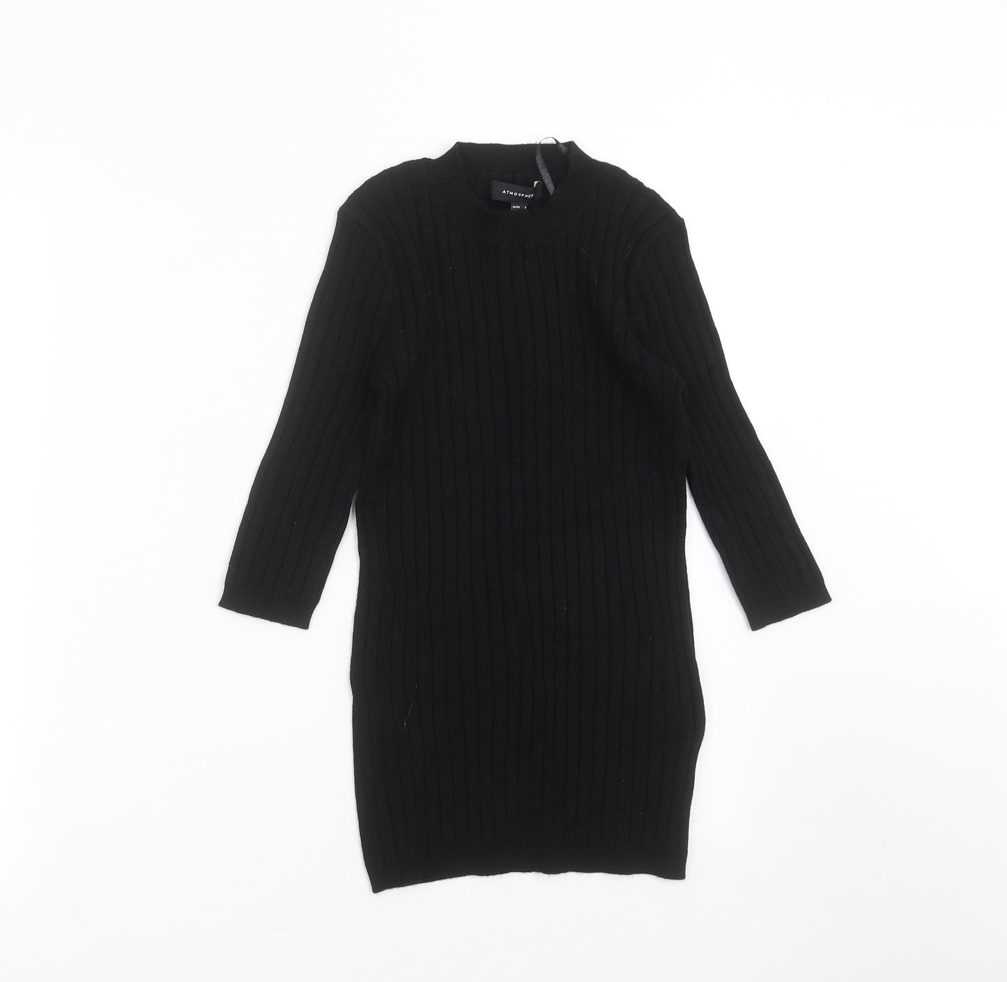 Primark Womens Black Striped Knit Pullover Jumper Size 8