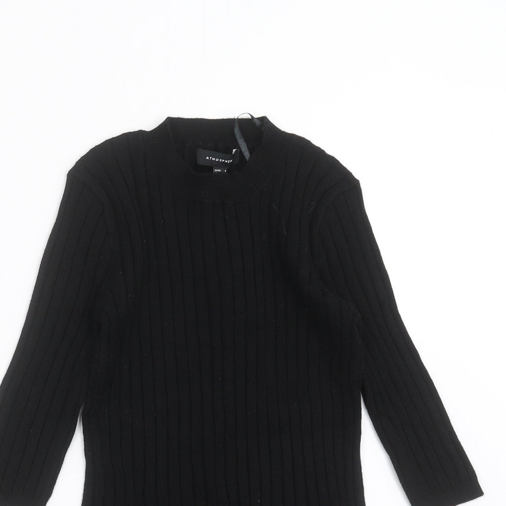 Primark Womens Black Striped Knit Pullover Jumper Size 8