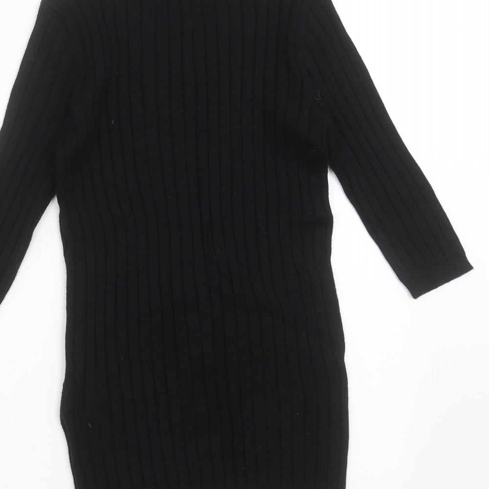 Primark Womens Black Striped Knit Pullover Jumper Size 8
