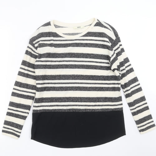 Oasis Womens Ivory Striped Knit Pullover Jumper Size S