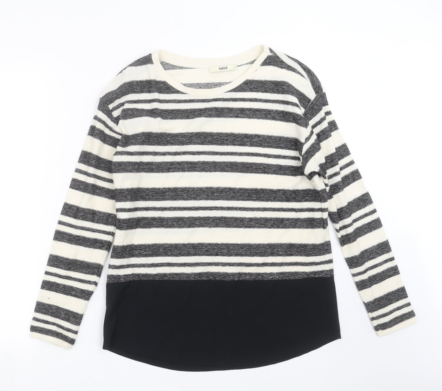 Oasis Womens Ivory Striped Knit Pullover Jumper Size S