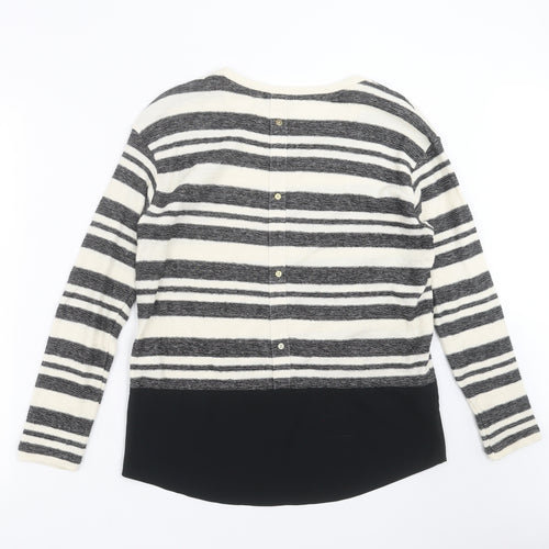 Oasis Womens Ivory Striped Knit Pullover Jumper Size S