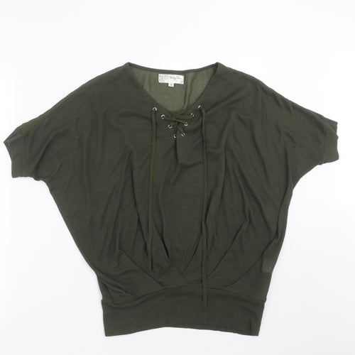 Voulez-Vous Womens Green   Basic Blouse Size S