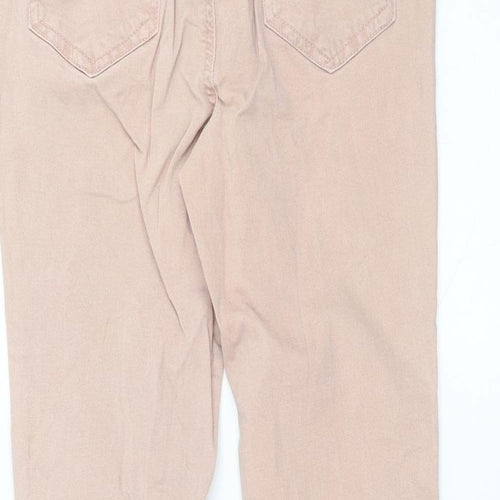 Preworn Womens Pink  Denim Skinny Jeans Size 12 L24 in - Distressed hem