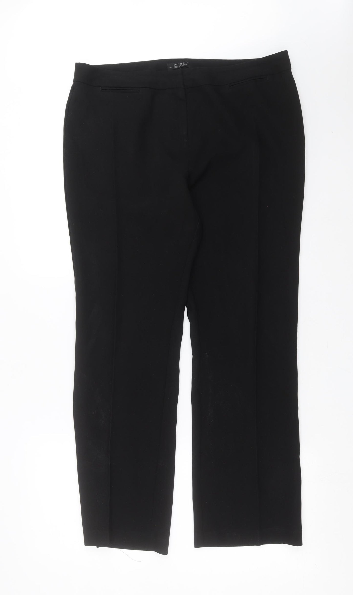 Papaya Womens Black   Trousers  Size 14 L28 in