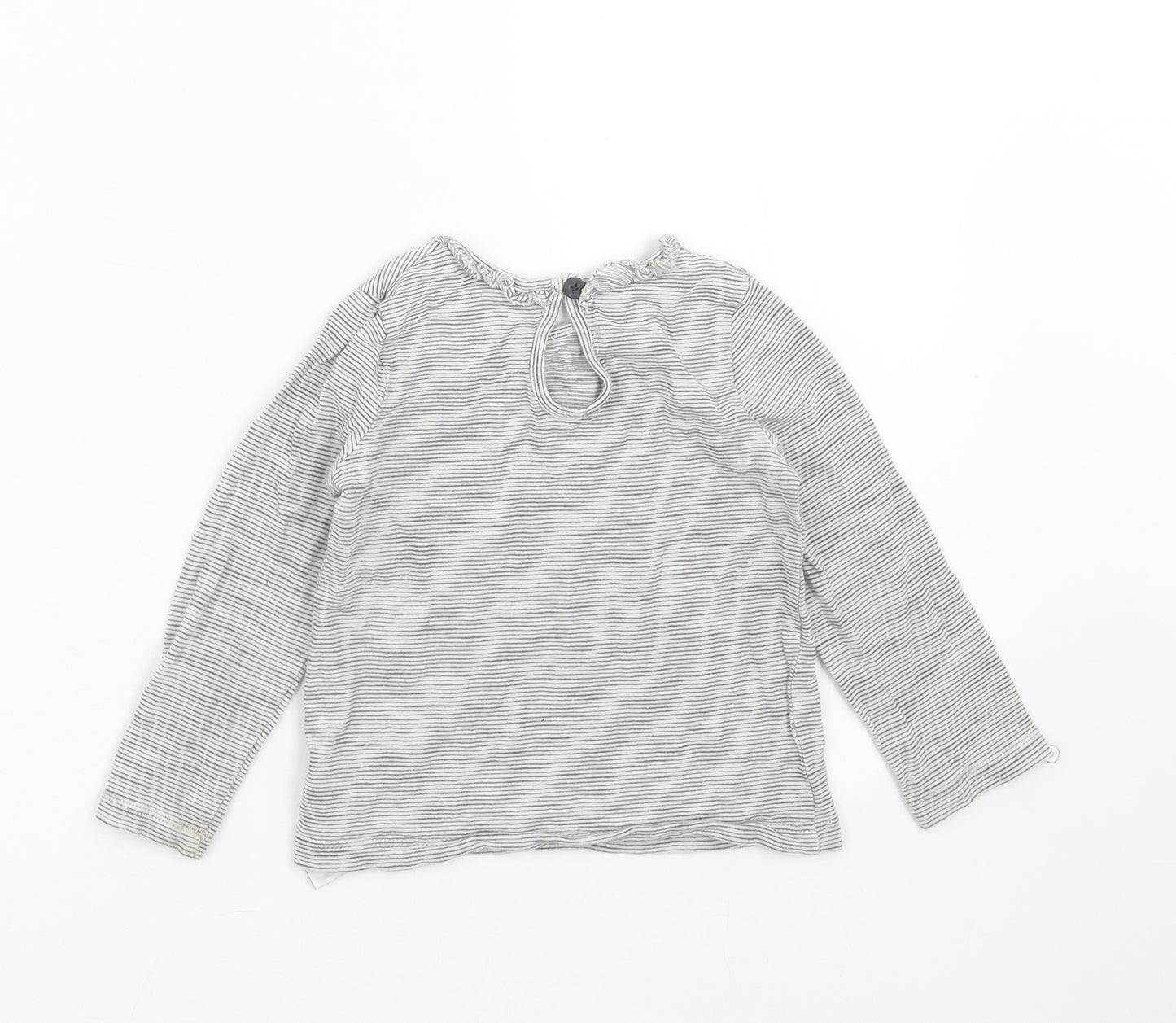 NEXT Girls Grey Striped  Basic T-Shirt Size 18-24 Months