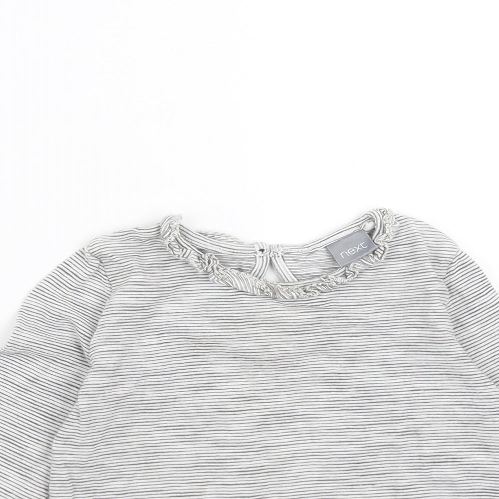 NEXT Girls Grey Striped  Basic T-Shirt Size 18-24 Months