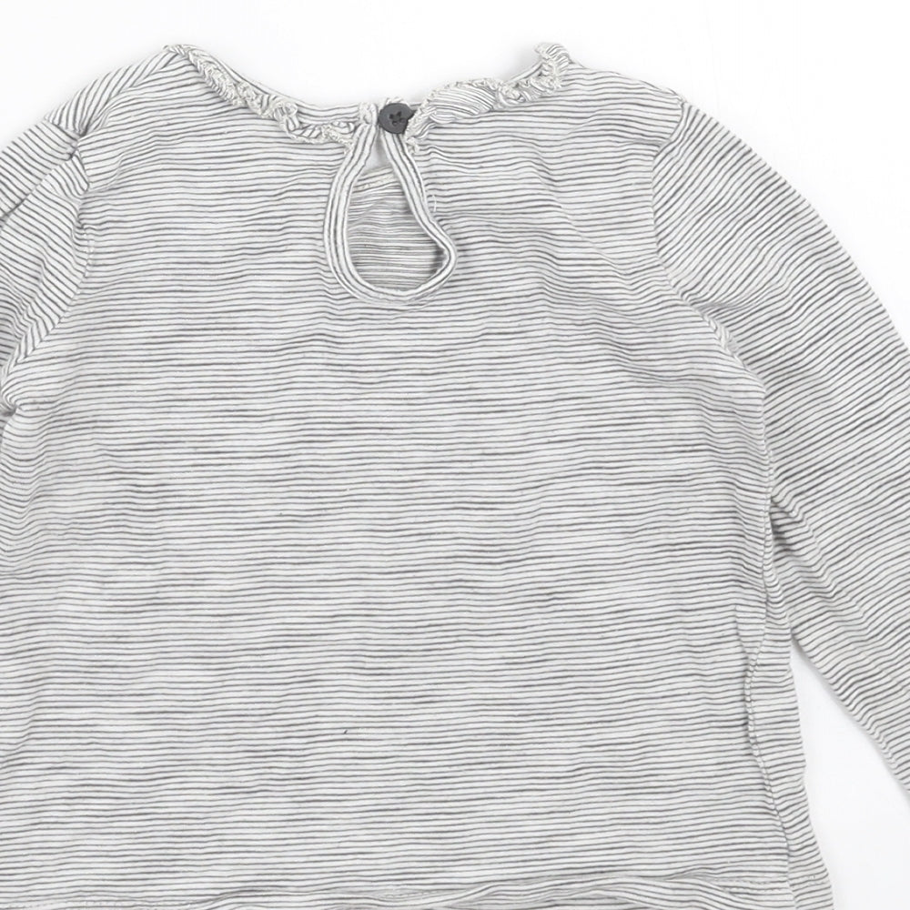 NEXT Girls Grey Striped  Basic T-Shirt Size 18-24 Months