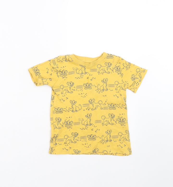 George Baby Yellow   Basic T-Shirt Size 18-24 Months  - Simba Lion King