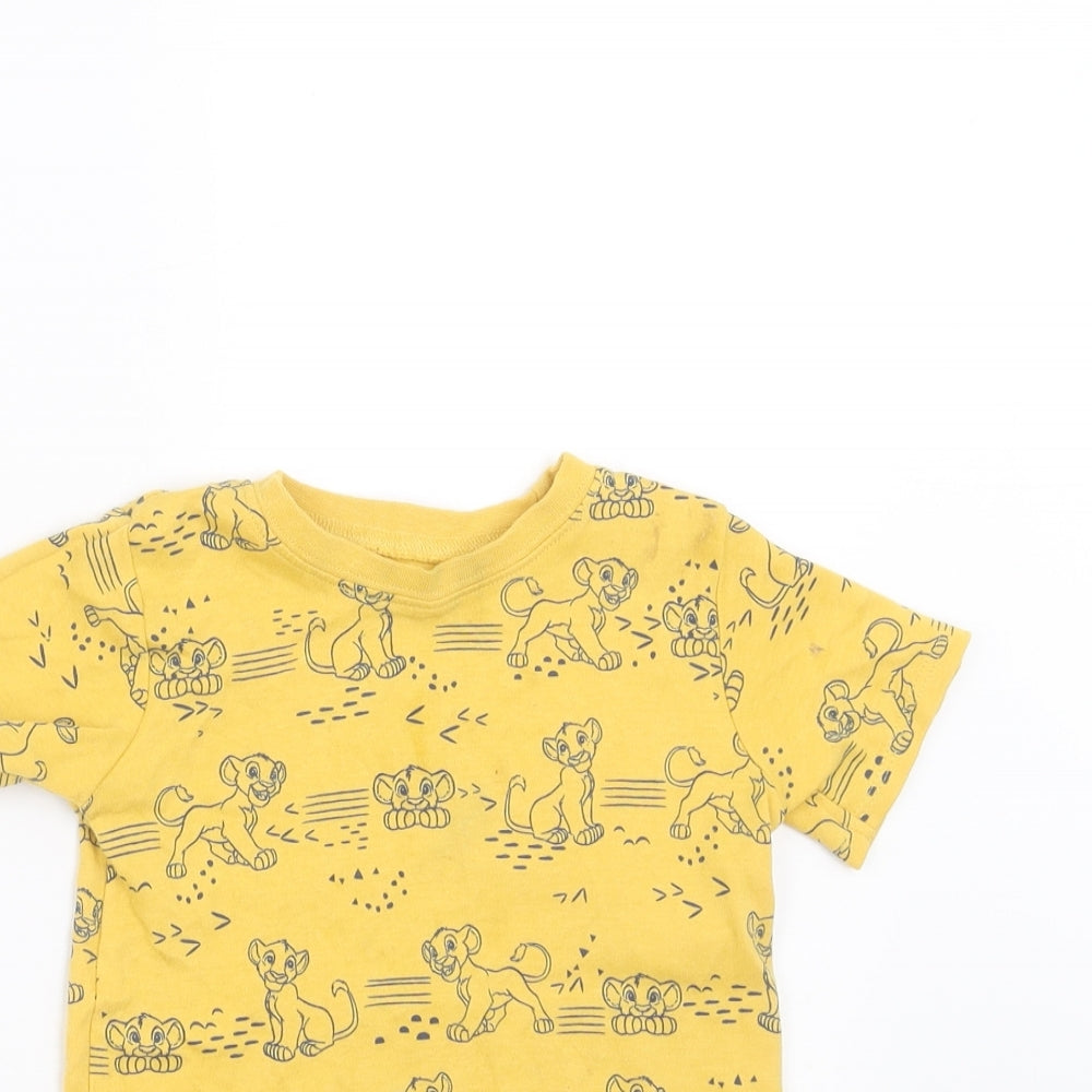 George Baby Yellow   Basic T-Shirt Size 18-24 Months  - Simba Lion King