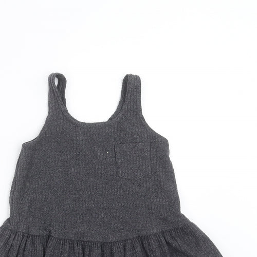 NEXT Girls Grey  Knit Jumper Dress  Size 18-24 Months