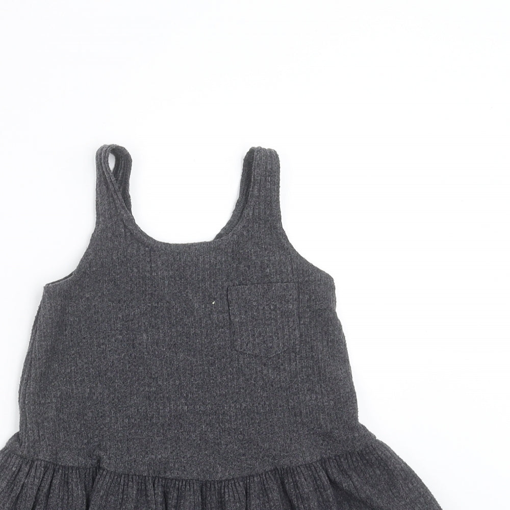 NEXT Girls Grey  Knit Jumper Dress  Size 18-24 Months