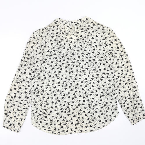 George Womens Beige   Basic Blouse Size 10  - Heart pattern