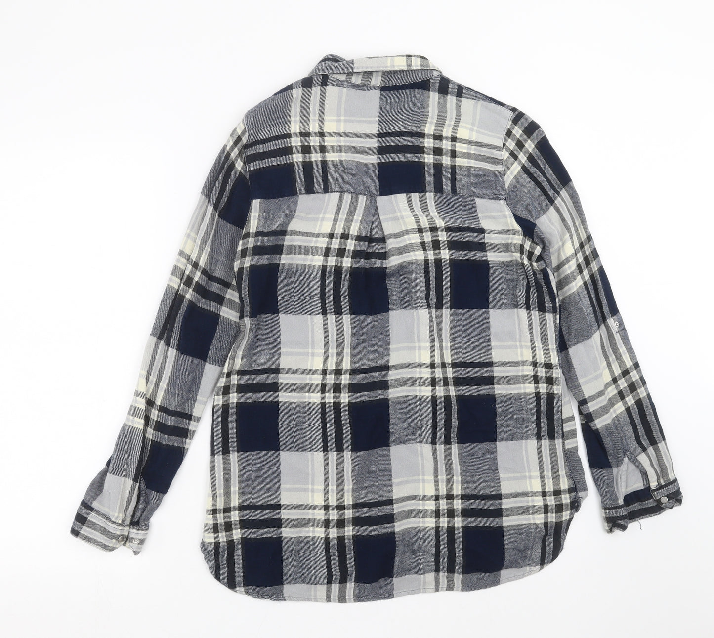 River Island Womens Blue Plaid  Basic Button-Up Size 10