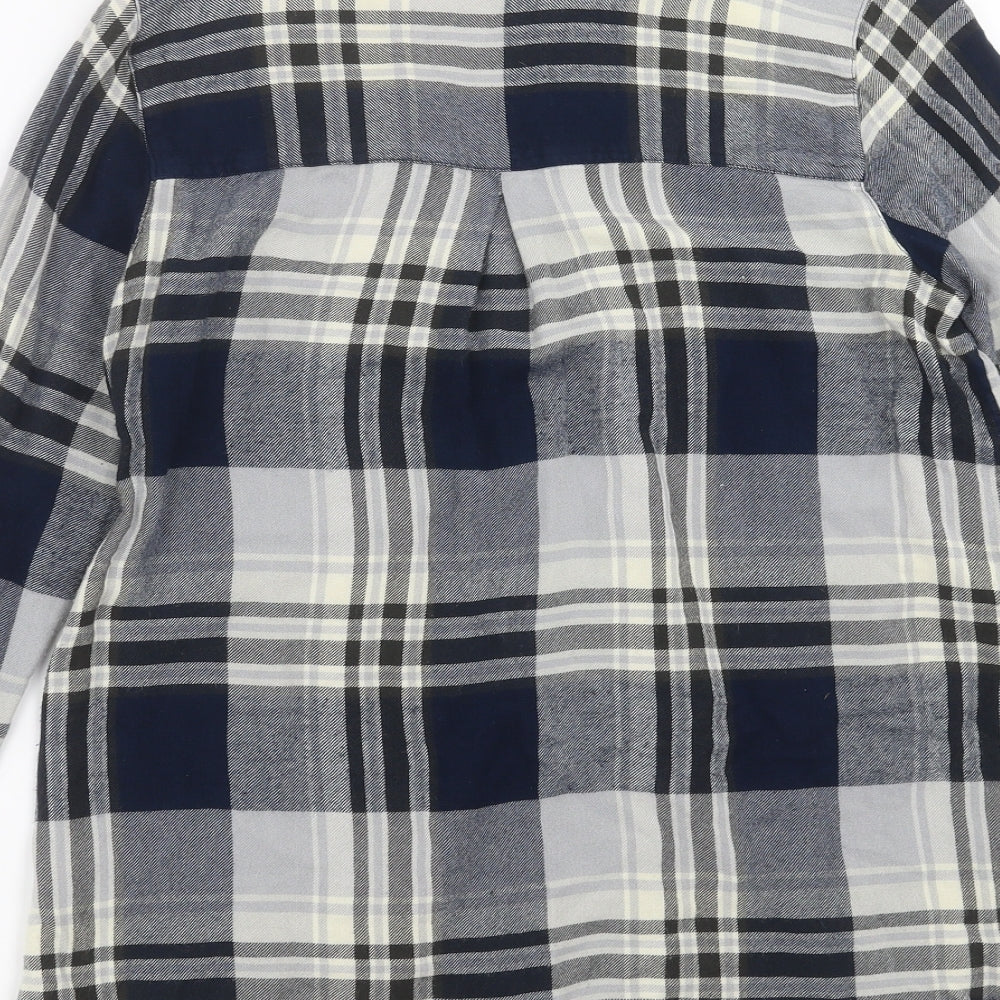River Island Womens Blue Plaid  Basic Button-Up Size 10