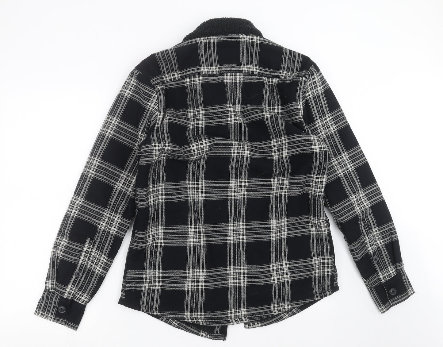 F&F Mens Black Check  Jacket  Size S  - Fleece lined