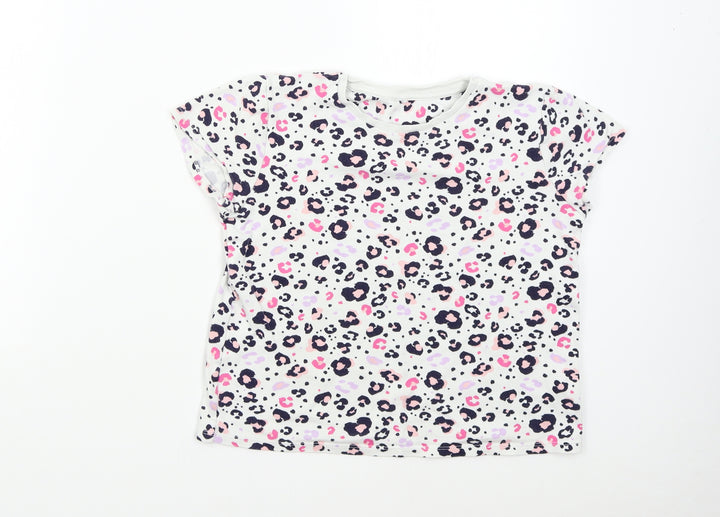 George Girls Multicoloured Animal Print  Basic T-Shirt Size 11-12 Years