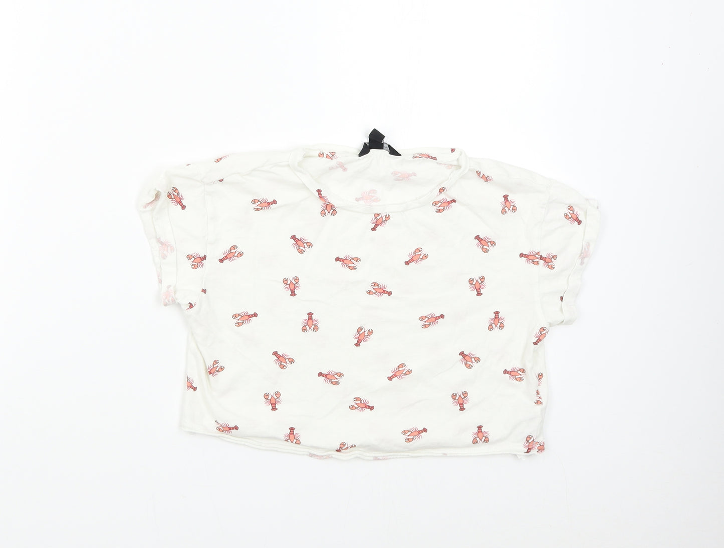 New Look 915 Girls White   Basic T-Shirt Size 10-11 Years  - Lobsters