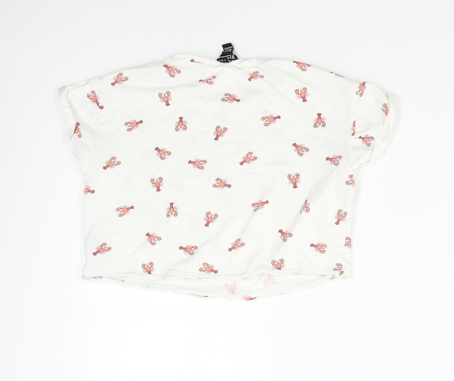 New Look 915 Girls White   Basic T-Shirt Size 10-11 Years  - Lobsters