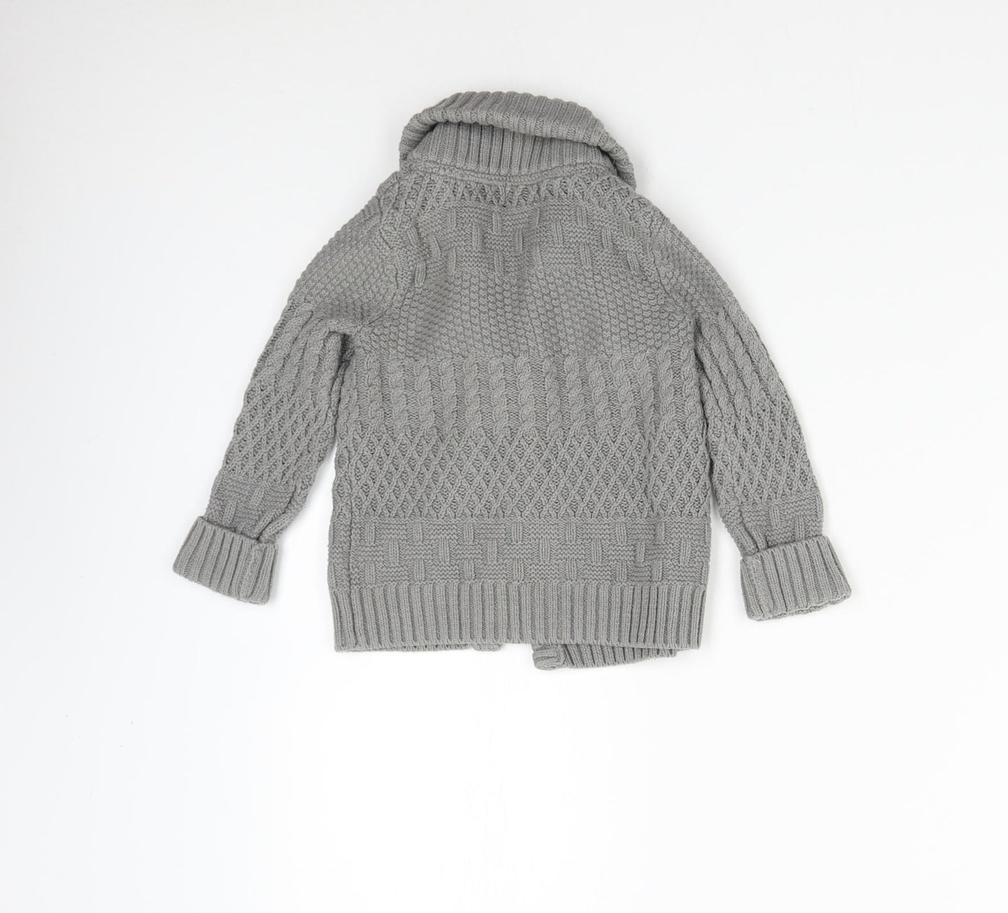 E of M Boys Grey  Knit Cardigan Jumper Size 2-3 Years