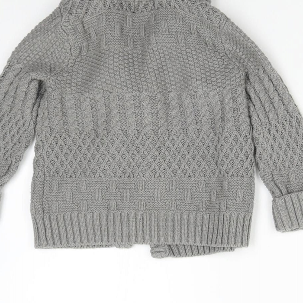 E of M Boys Grey  Knit Cardigan Jumper Size 2-3 Years