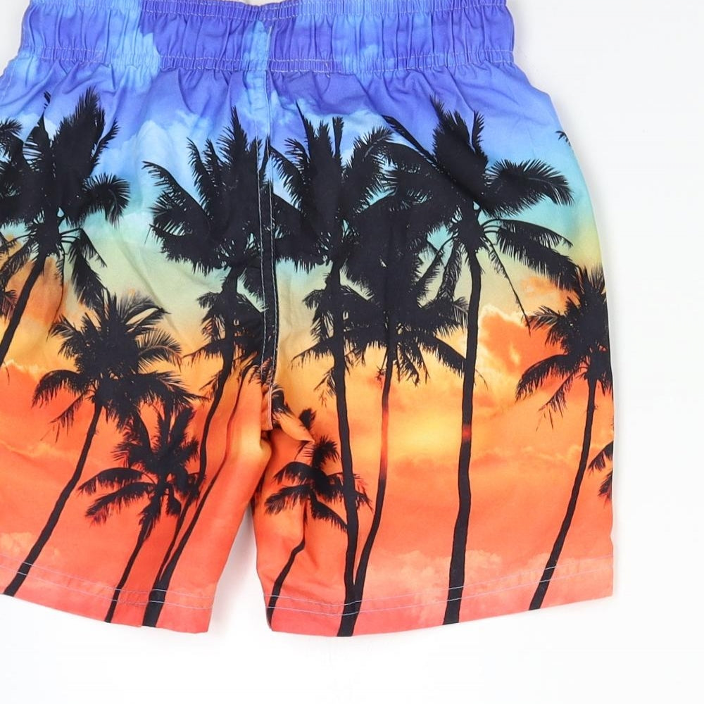 Primark Boys Multicoloured   Bermuda Shorts Size 7-8 Years - Palm Trees