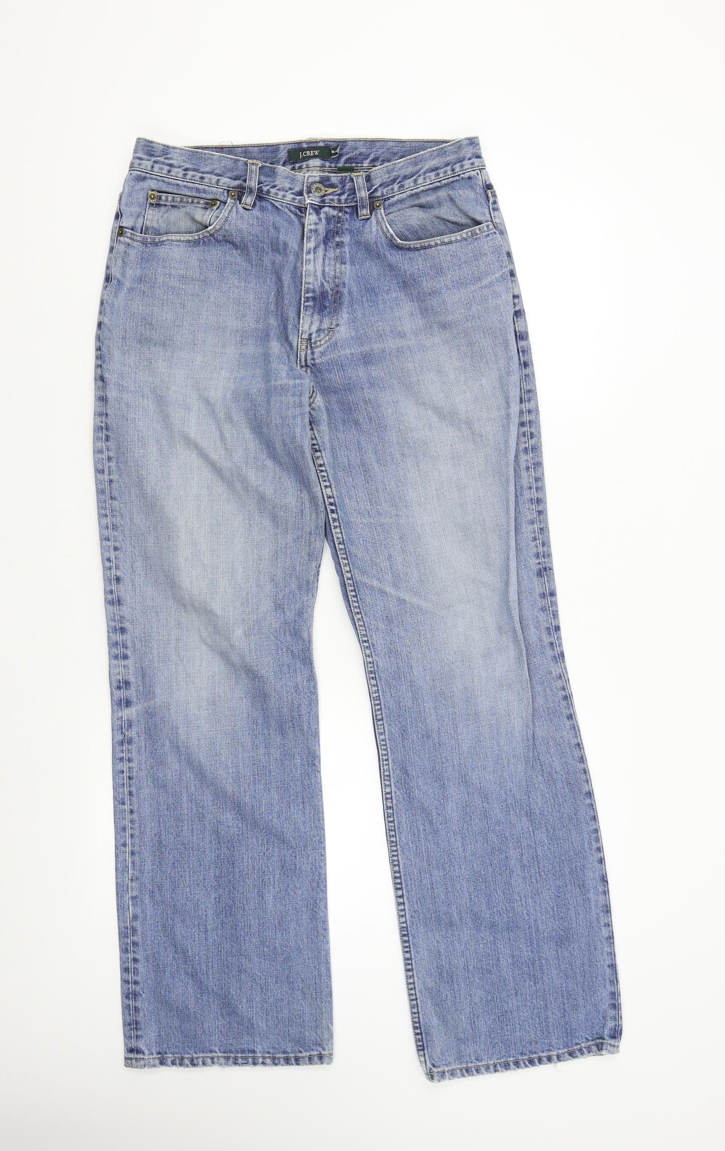 J. Crew Mens Blue  Denim Straight Jeans Size 34 L32 in