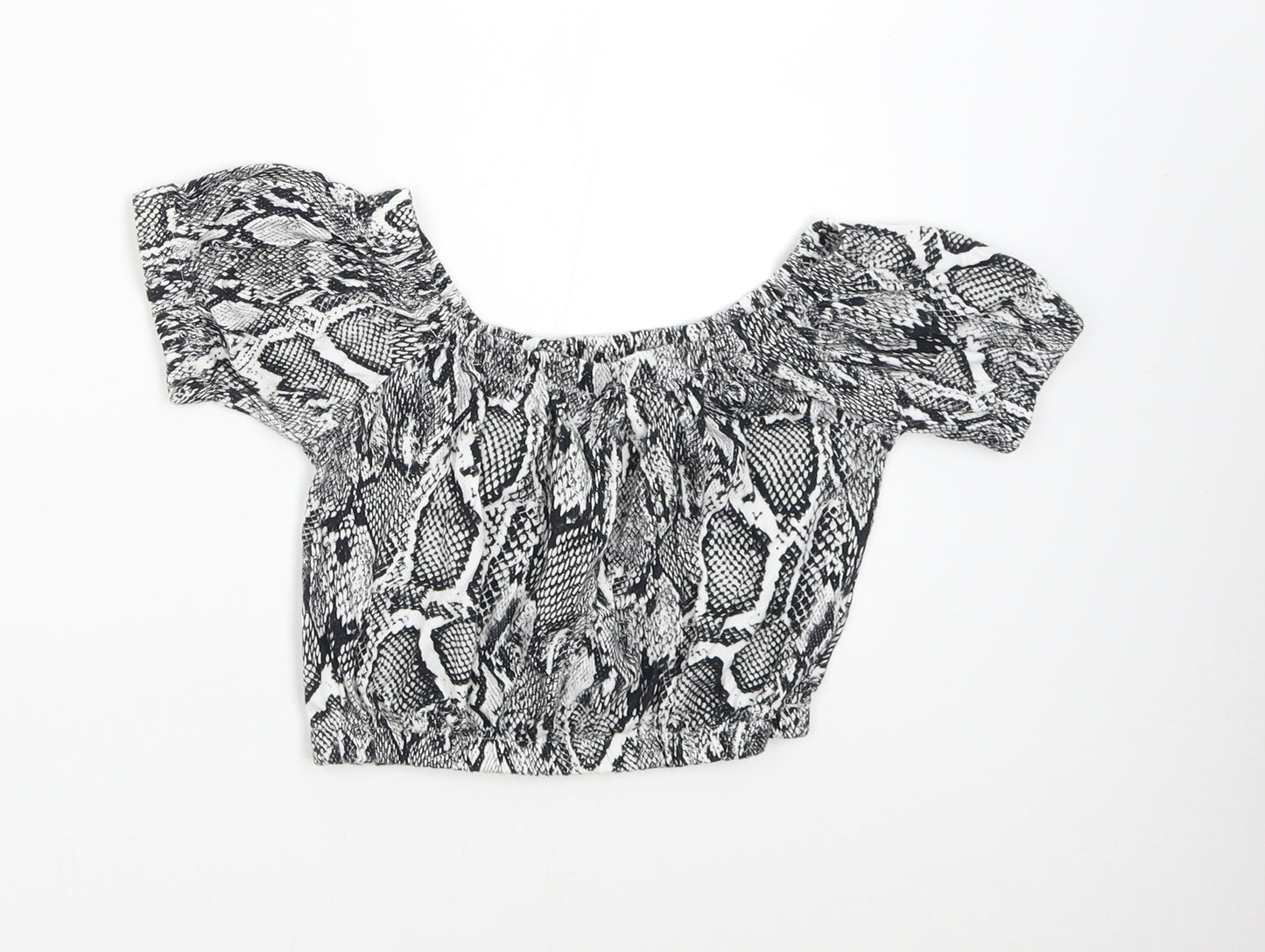 River Island Girls Multicoloured Animal Print  Cropped Blouse Size 9-10 Years