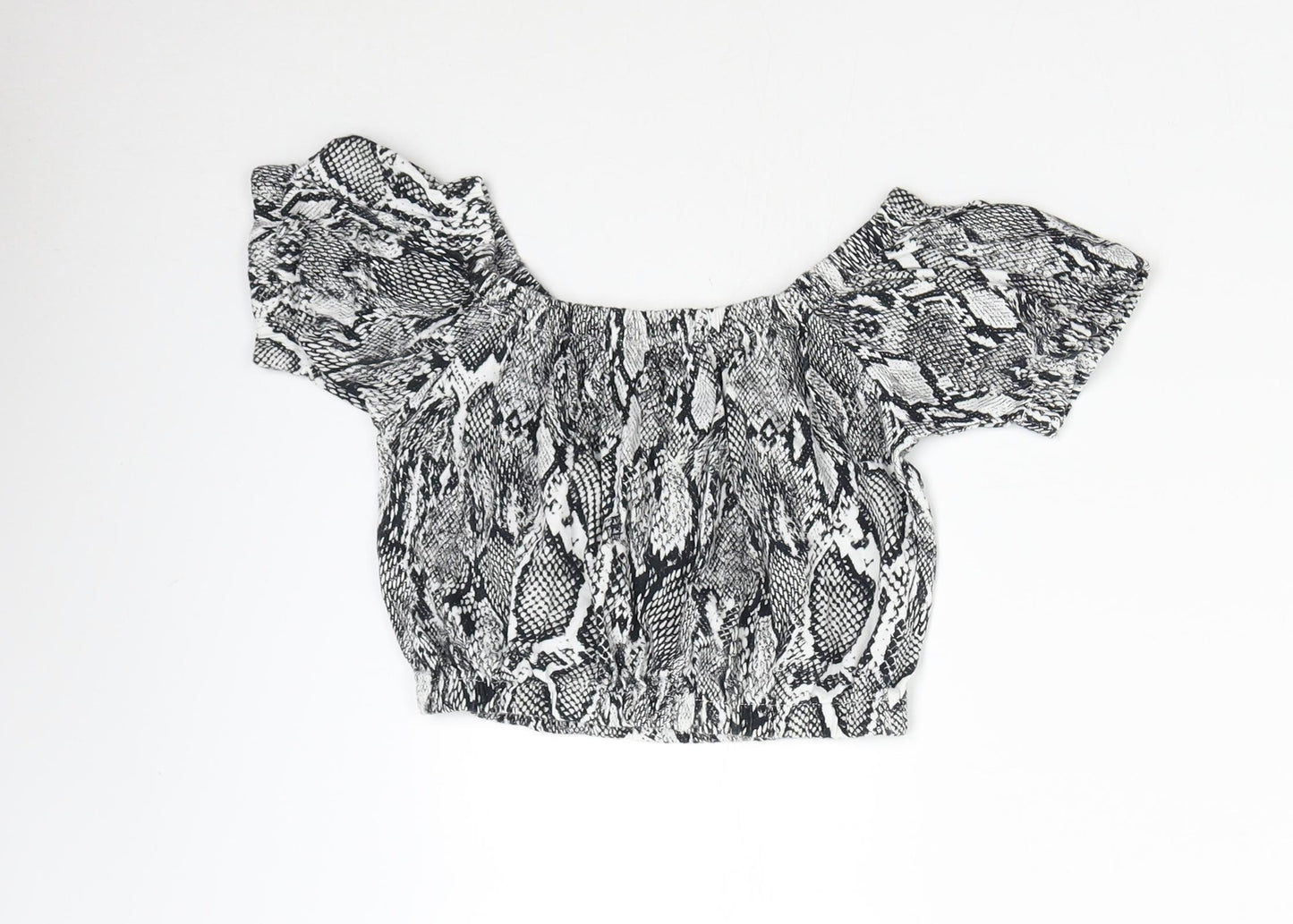 River Island Girls Multicoloured Animal Print  Cropped Blouse Size 9-10 Years