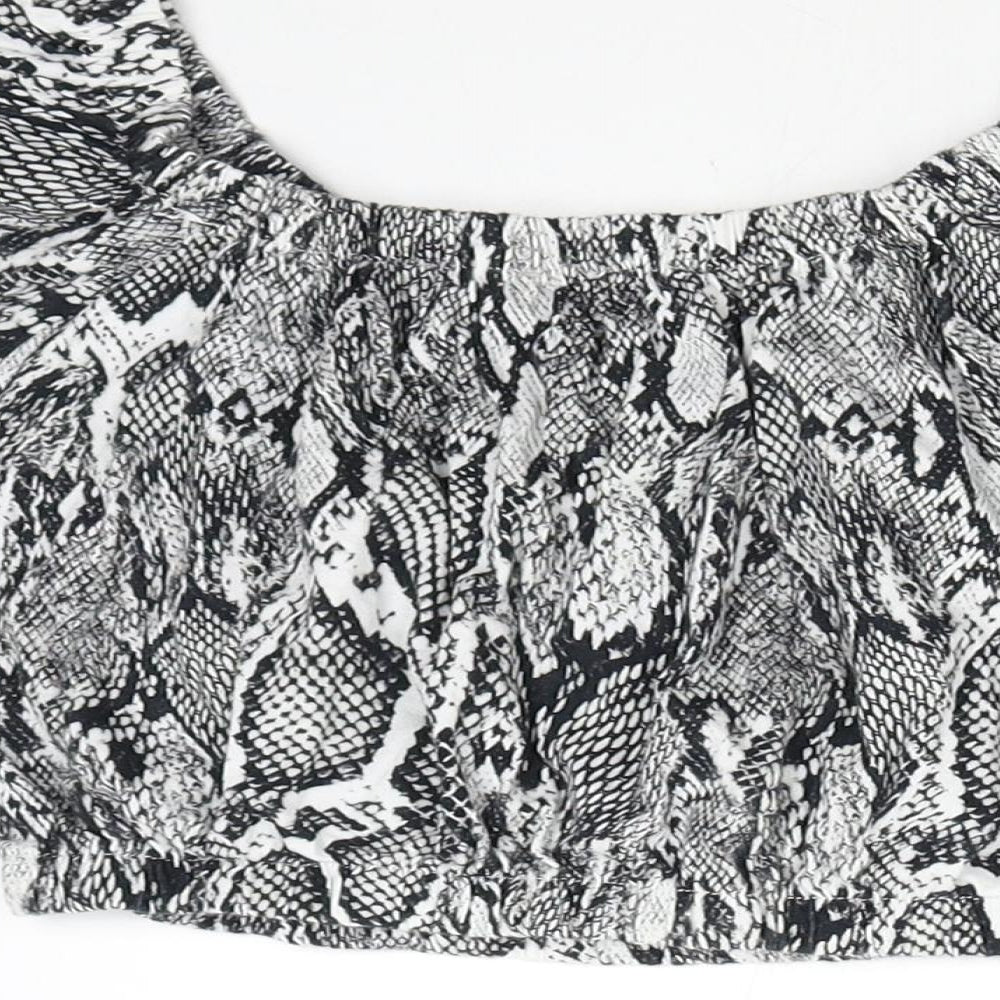 River Island Girls Multicoloured Animal Print  Cropped Blouse Size 9-10 Years