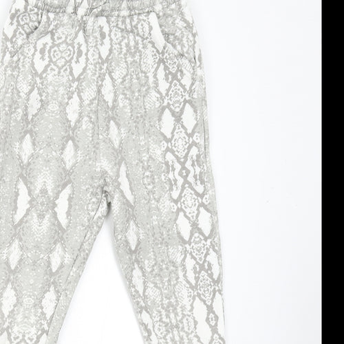 Matalan Girls Grey Animal Print  Sweatpants Trousers Size 9 Months